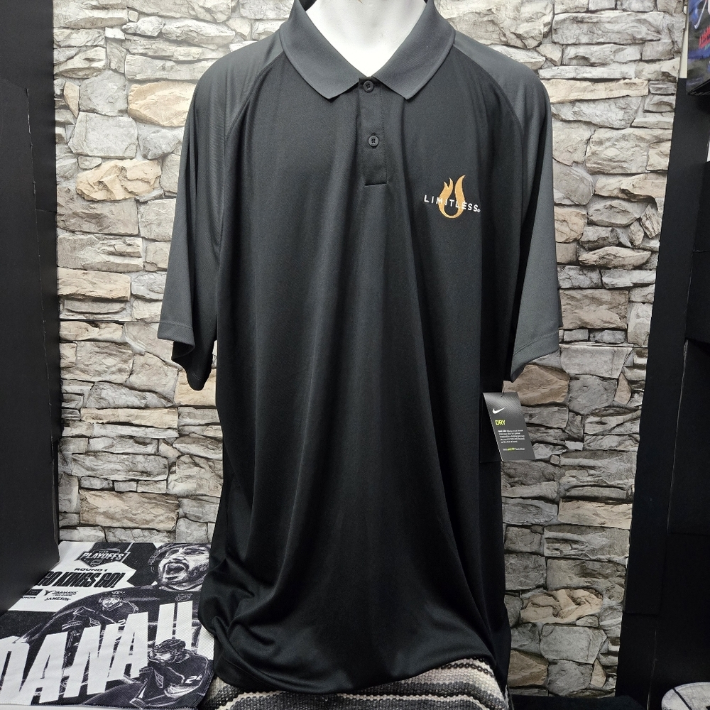 Nike Dri Fit Golf Men's Black Polo Shirt with Limitless 4XL